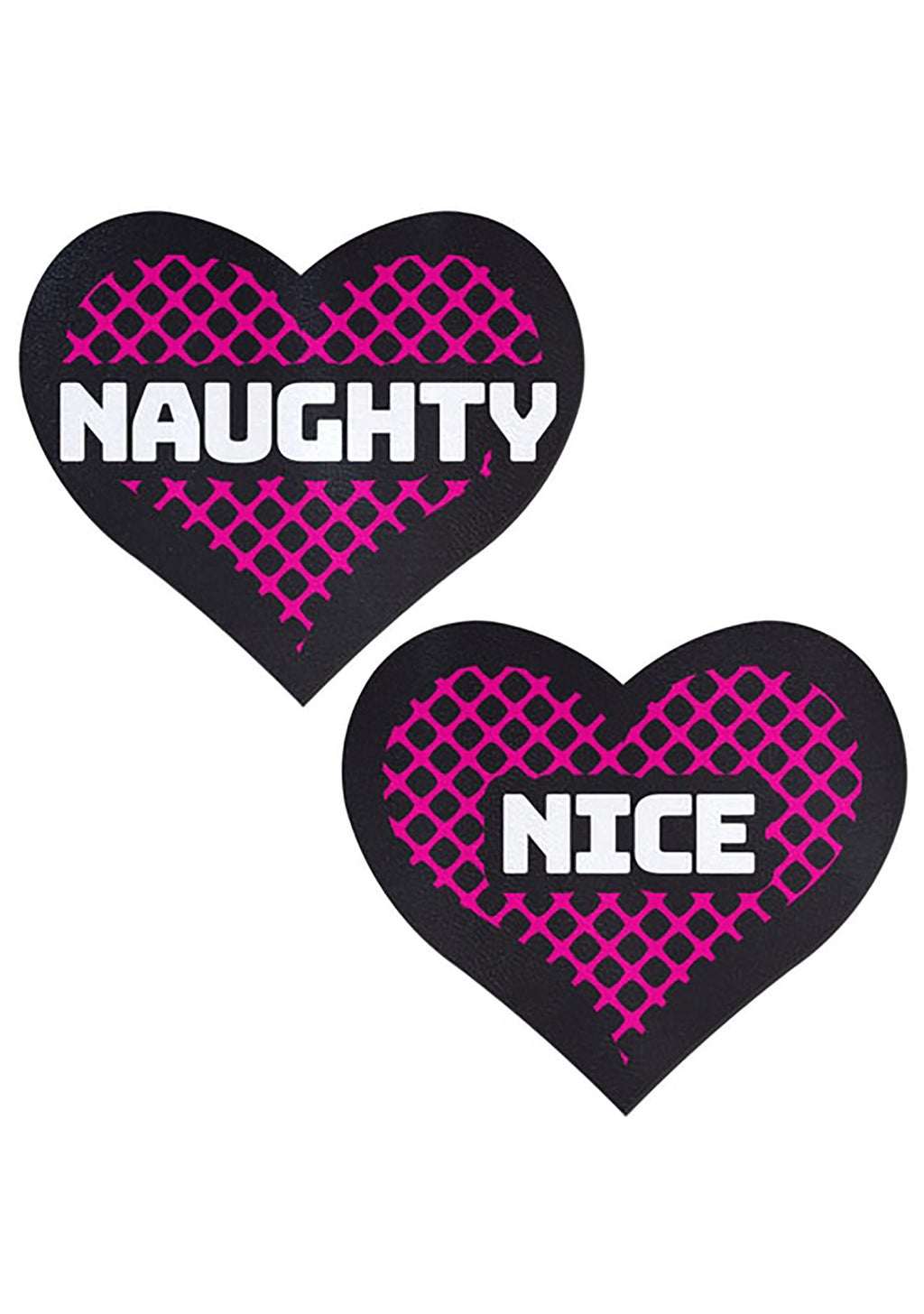  Love Naughty & Nice Heart Nipple Pasties In Black/Pink
