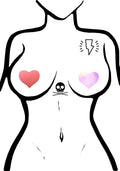  Love Reflective Heart Nipple Pasties In Red