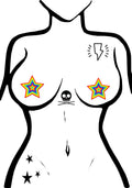  Star Velvet Pumping Nipple Pasties In Rainbow