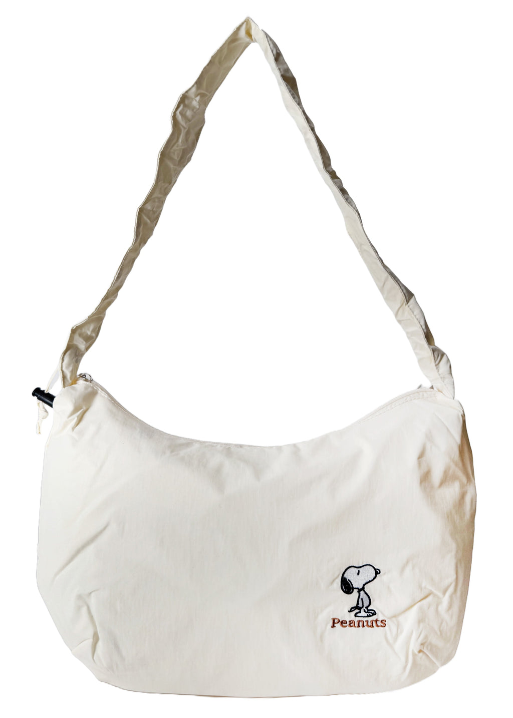  Peanuts Snoopy Classic Medium Nylon Ivory Shoulder Bag