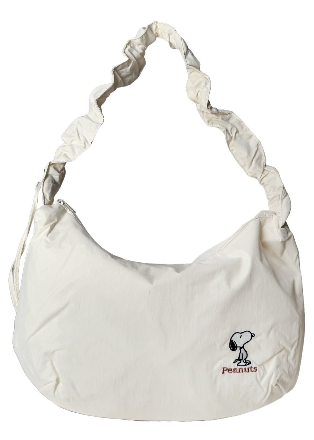  Peanuts Snoopy Classic Medium Nylon Ivory Shoulder Bag