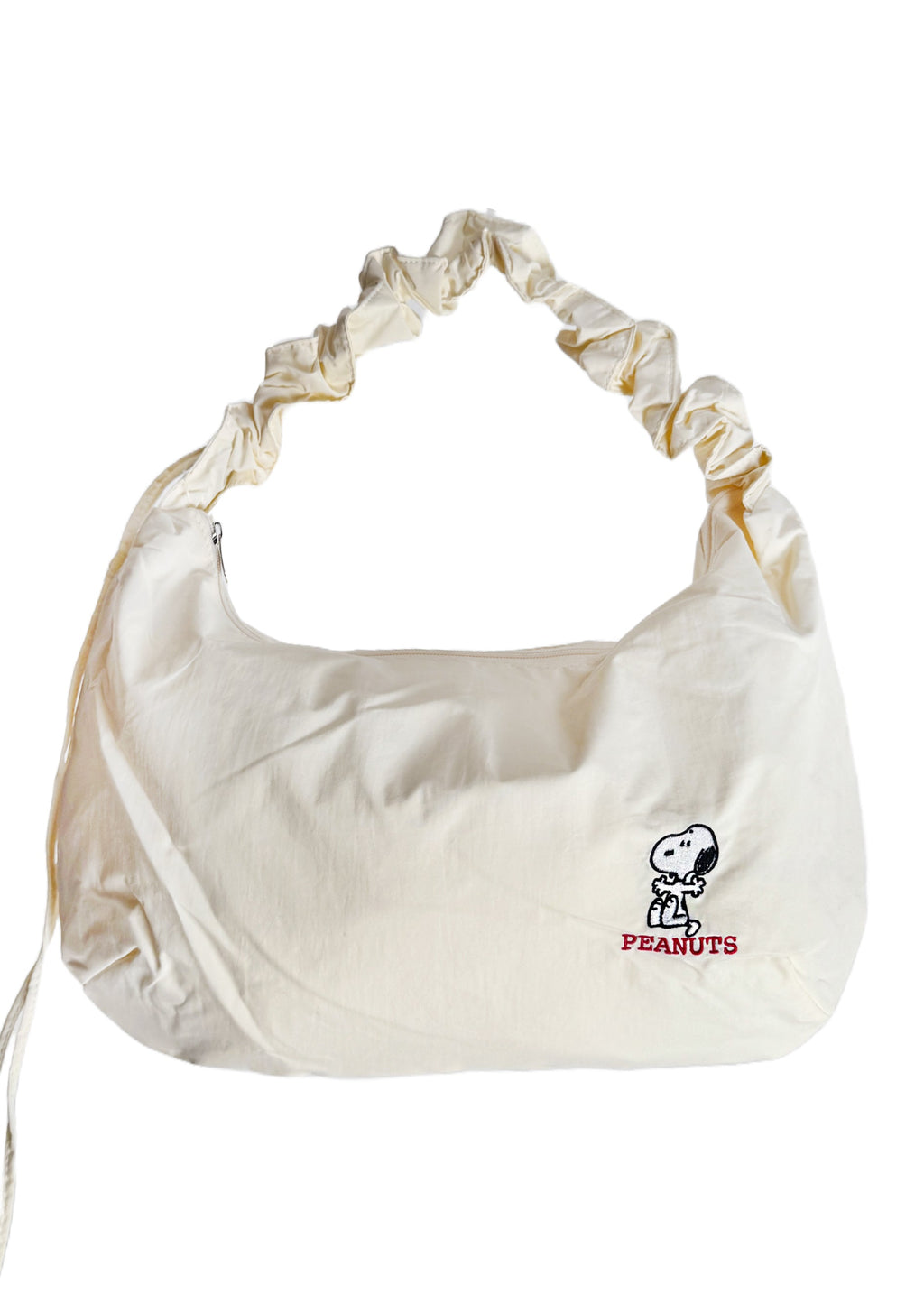  Peanuts Snoopy Say Hi Medium Nylon Ivory Shoulder Bag