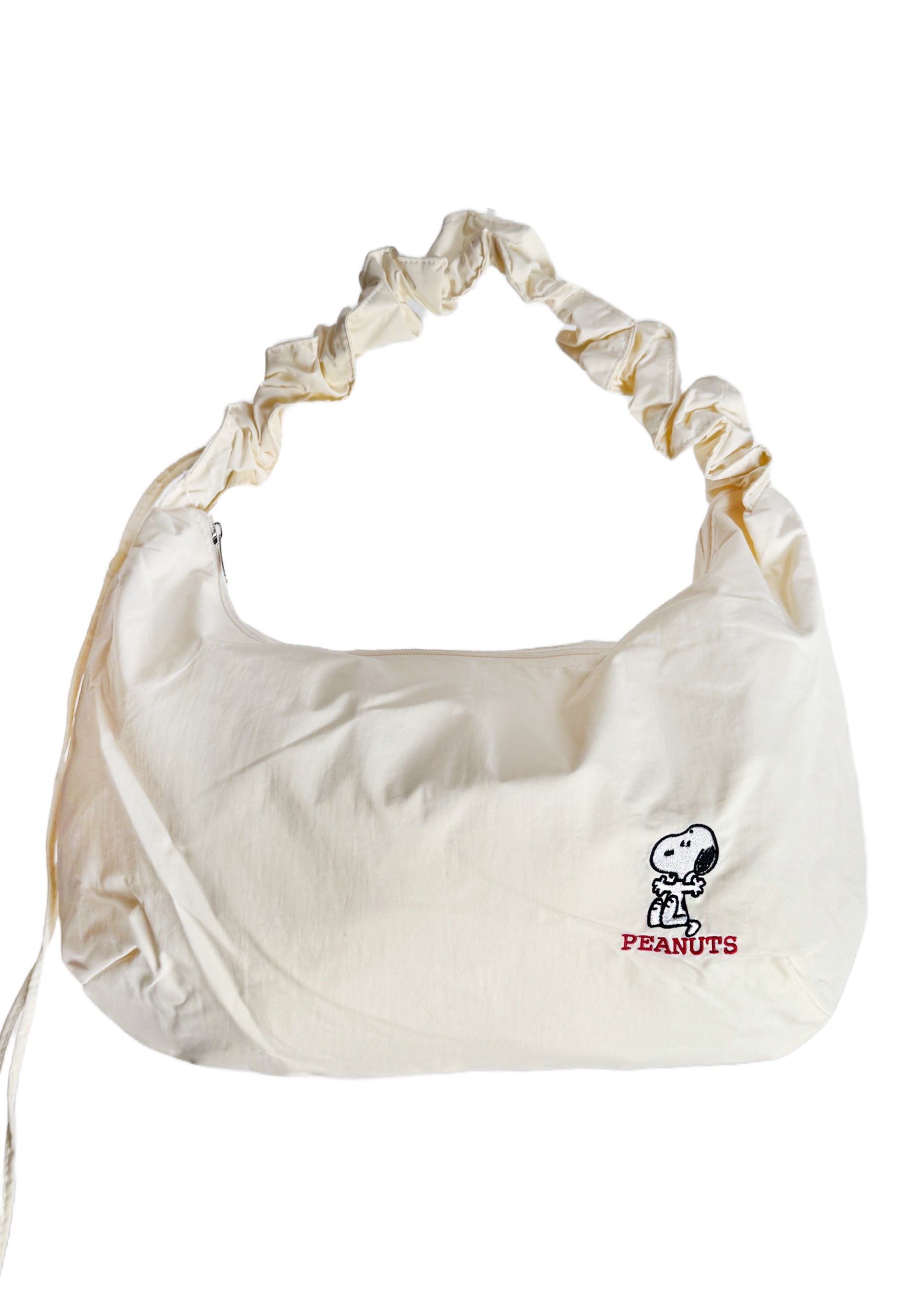  Peanuts Snoopy Say Hi Medium Nylon Ivory Shoulder Bag