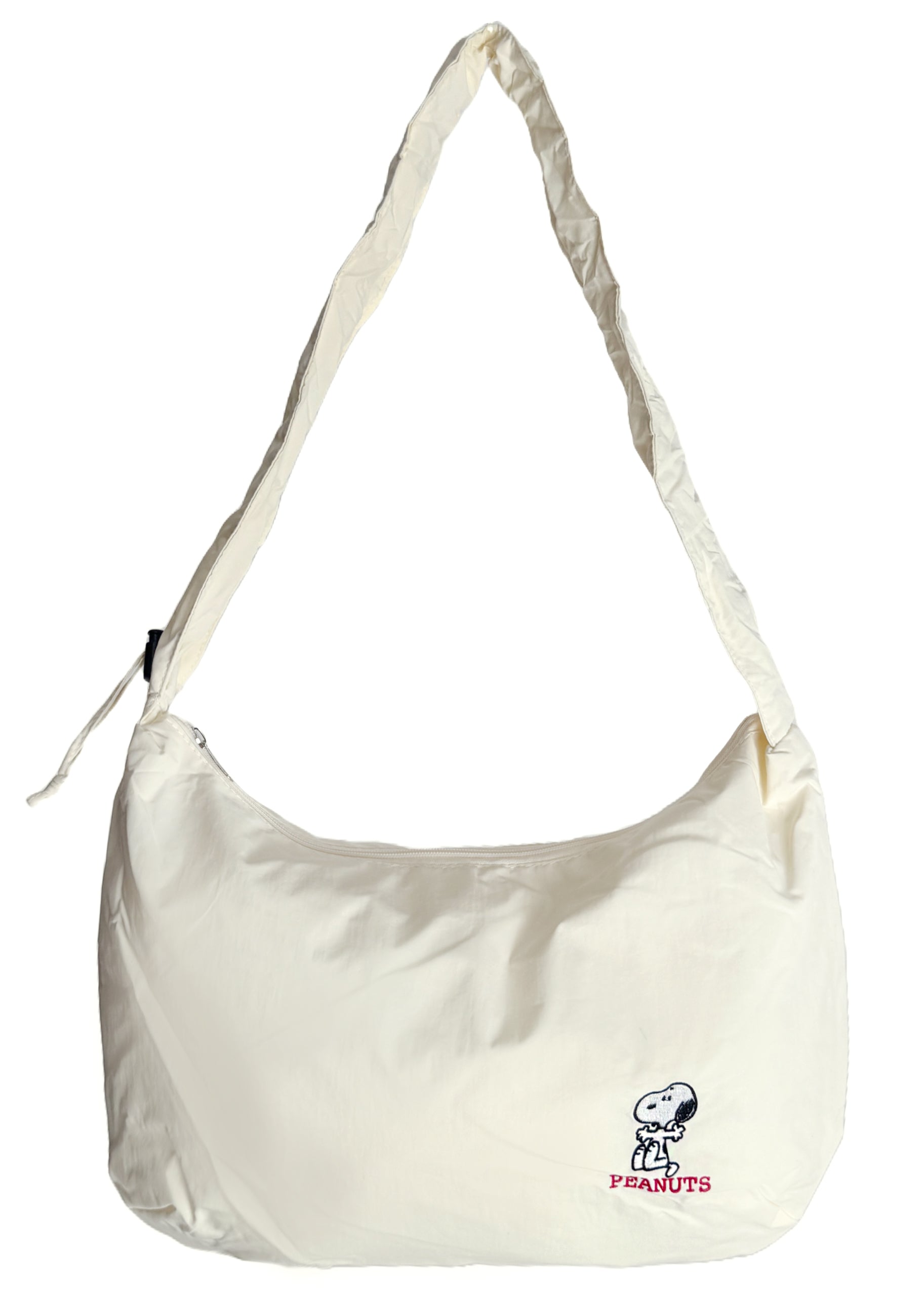  Peanuts Snoopy Say Hi Medium Nylon Ivory Shoulder Bag