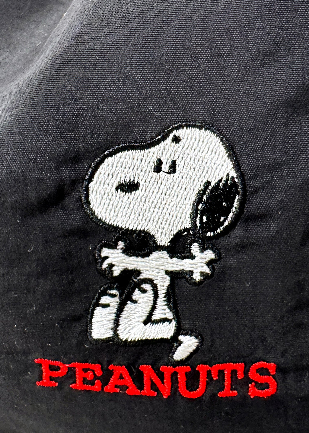  Peanuts Snoopy Say Hi Medium Nylon Black Shoulder Bag