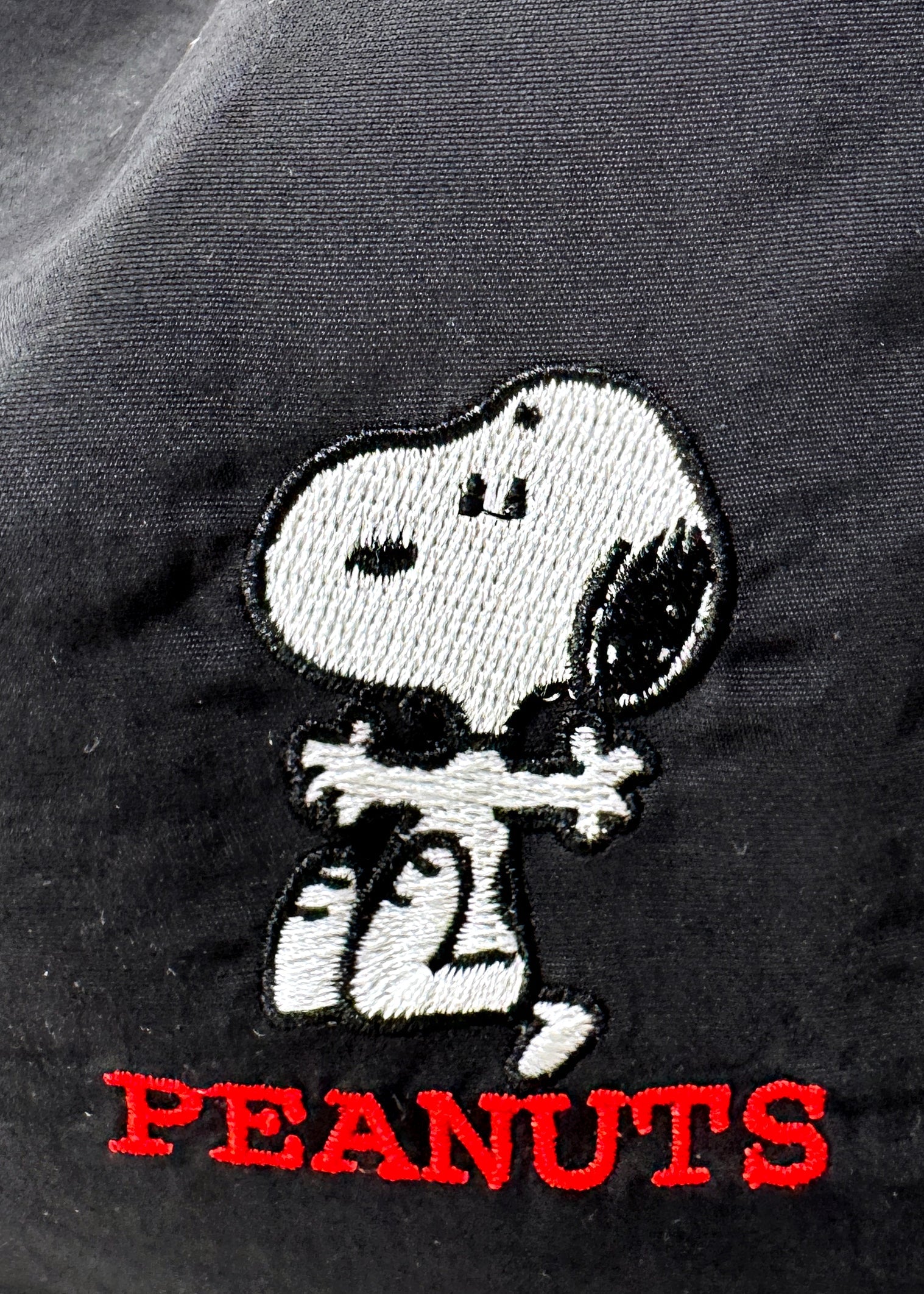  Peanuts Snoopy Say Hi Medium Nylon Black Shoulder Bag