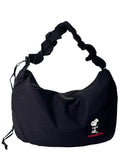  Peanuts Snoopy Say Hi Medium Nylon Black Shoulder Bag