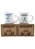  Peanuts Snoopy Jetset Mugs -2PC Set