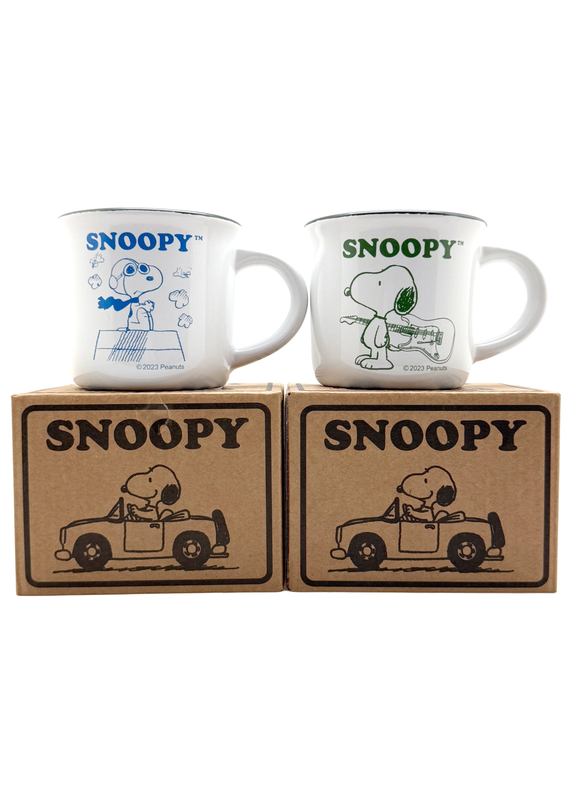  Peanuts Snoopy Jetset Mugs -2PC Set