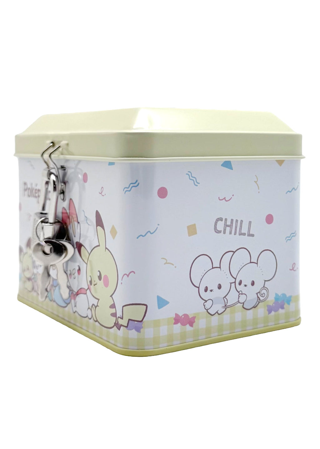  Pokemon Characters Kagitsuki Yellow Metal Piggy Bank With Lock & Key