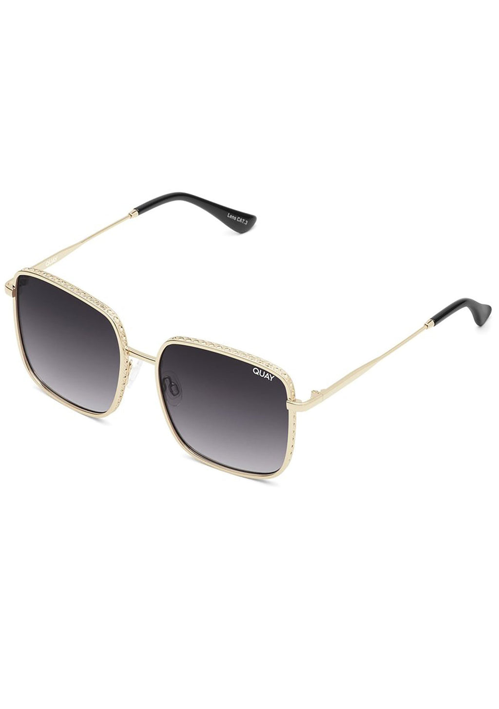 QUAY AUSTRALIA Real One Sunglasses In Gold Smoke