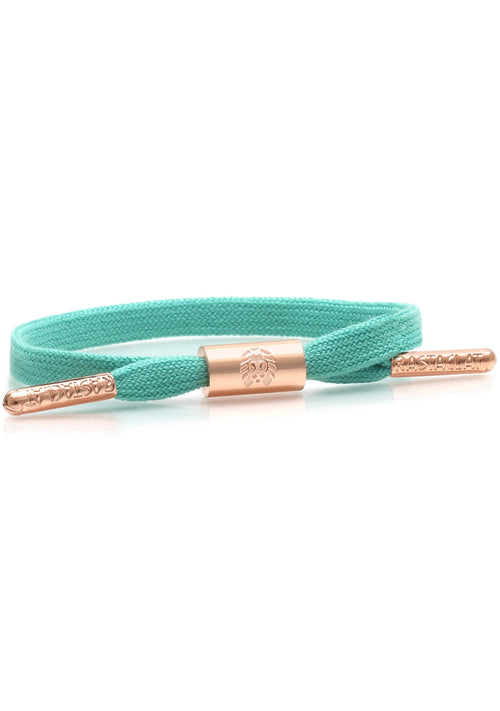  Brandy Women's Single Lace Bracelet In Turquoise/Rose Gold
