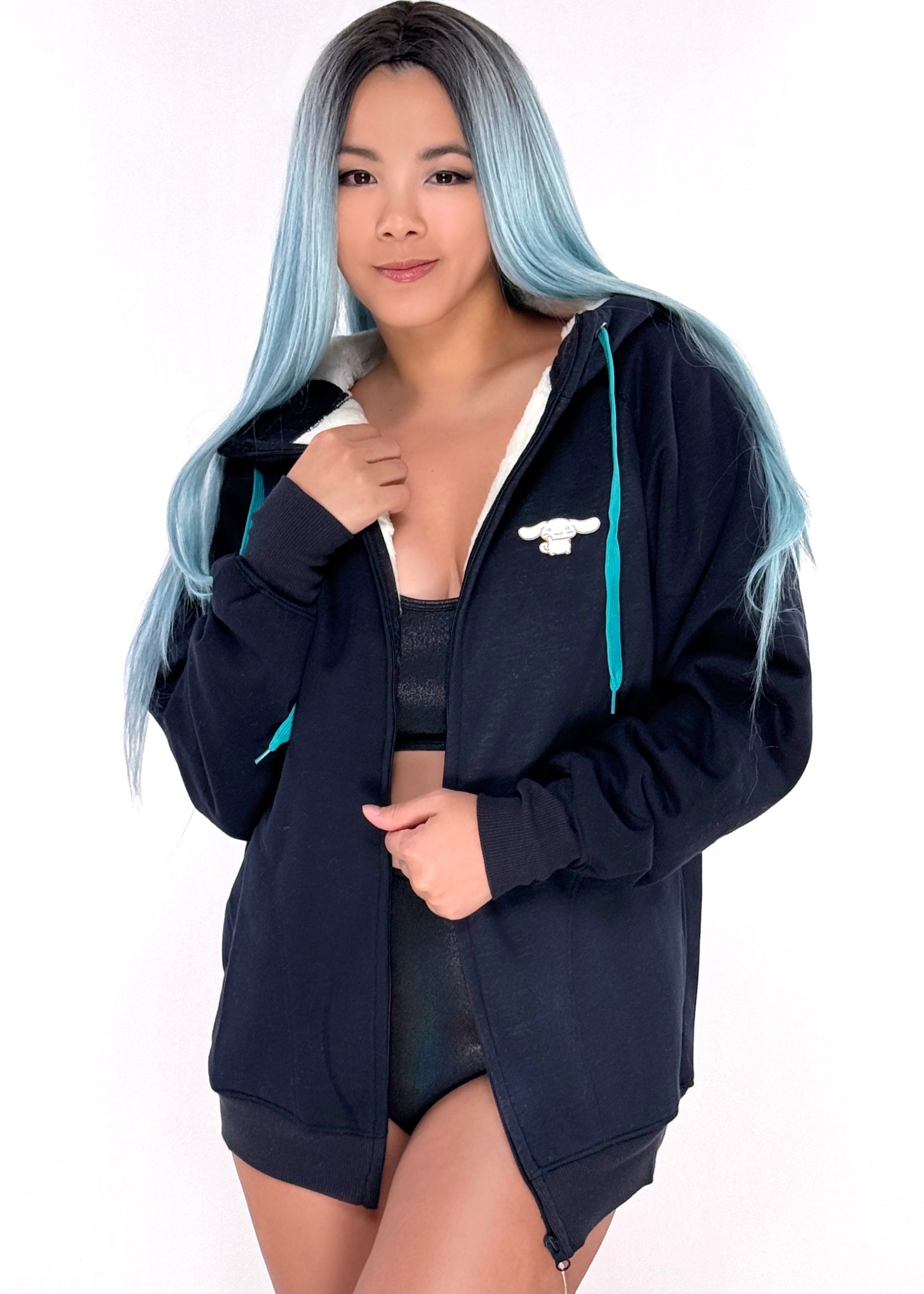  Sanrio Cinnamoroll Sherpa Zip Up Hoodie