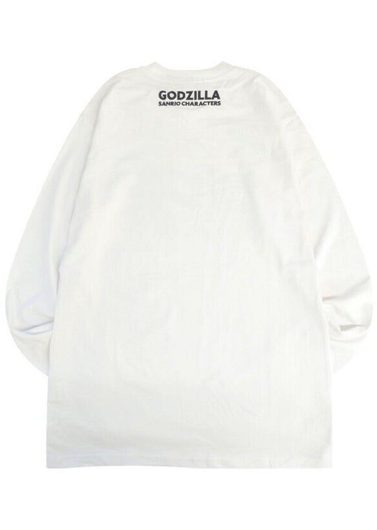  Sanrio X Godzilla Character White Long Sleeve Tee