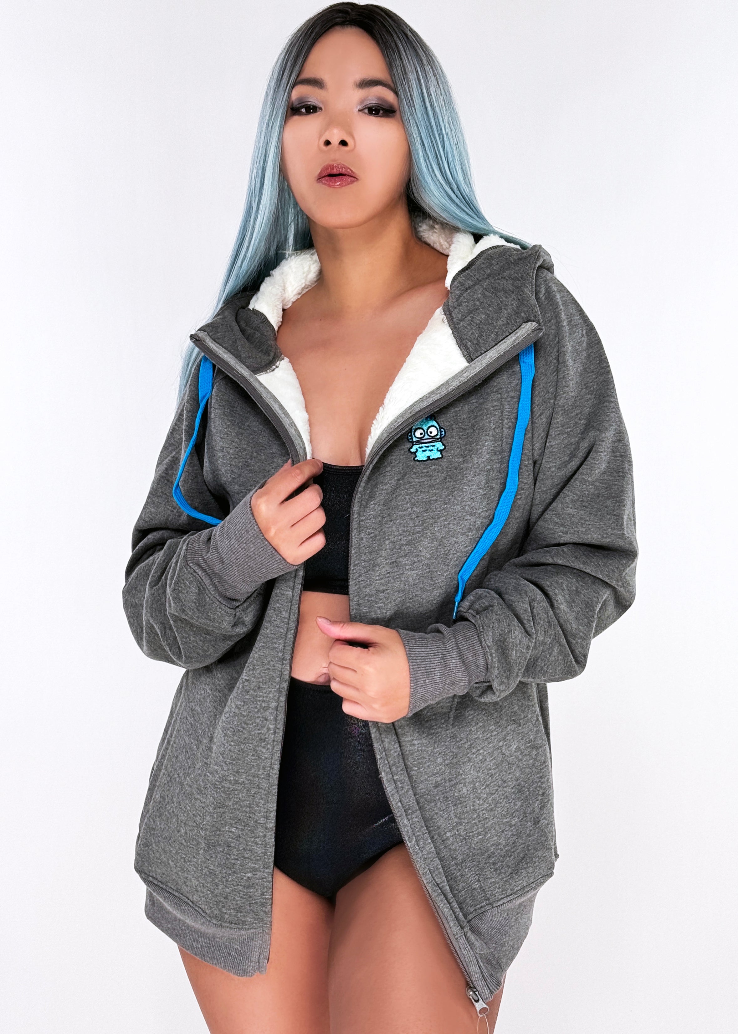  Sanrio Hangyodon Sherpa Zip Up Hoodie