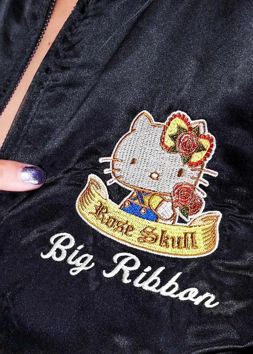  Sanrio Hello Kitty Rose Tattoo Bomber Jacket