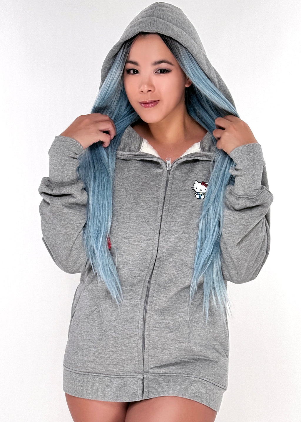  Sanrio Hello Kitty Sherpa Zip Up Hoodie