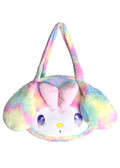  Sanrio My Melody Pastel Rainbow Anime Eyes Plush Tote
