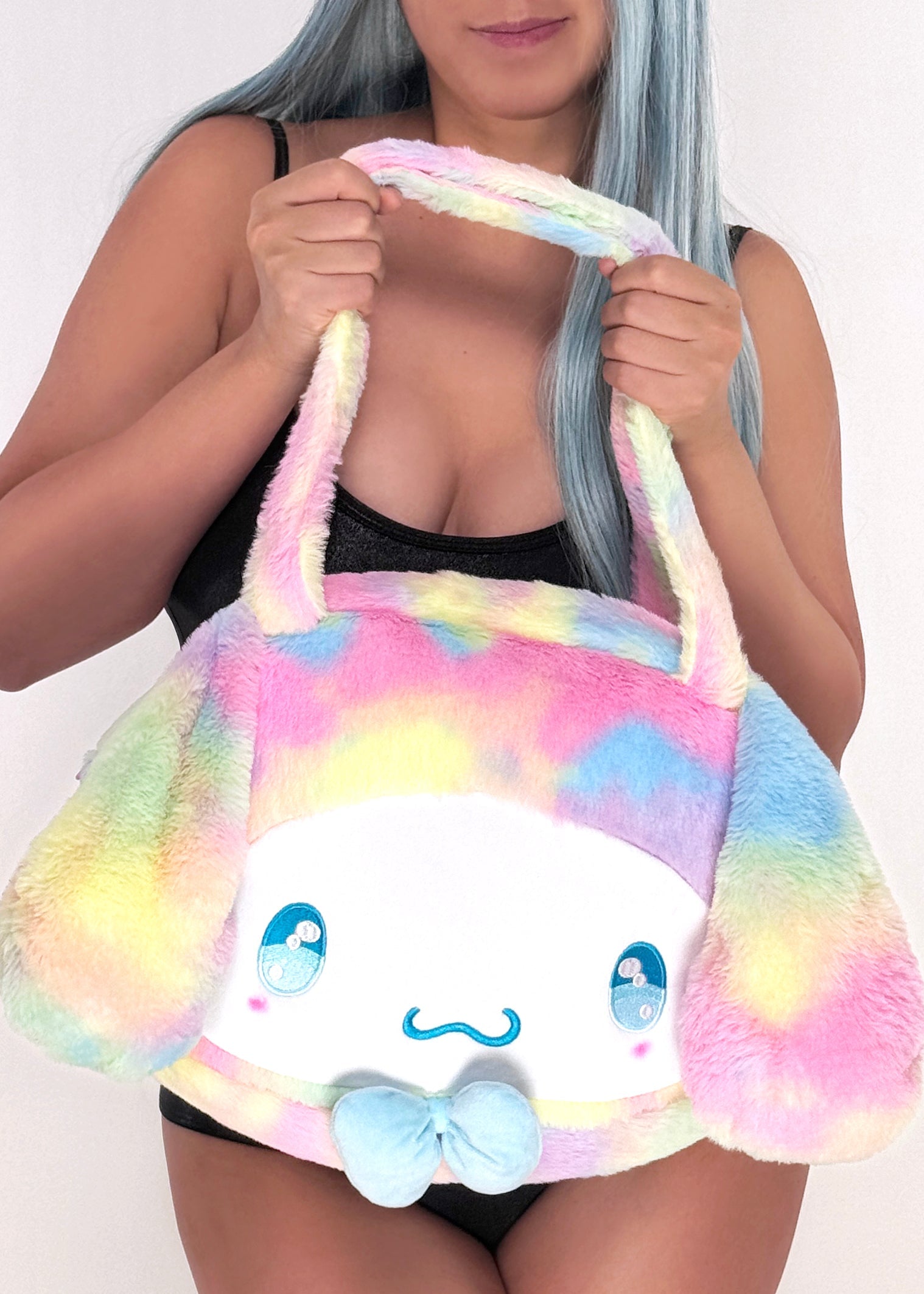  Sanrio Cinnamoroll Pastel Rainbow Anime Eyes Plush Tote