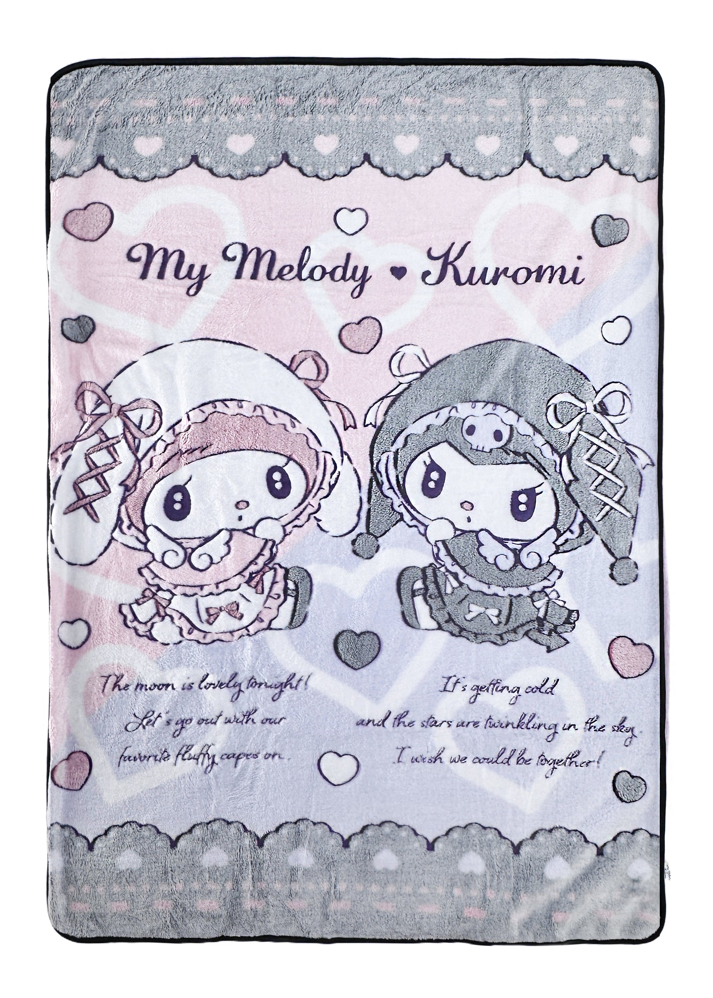  Sanrio My Melody & Kuromi Get Cozy Woven Plush Double Fleece Throw