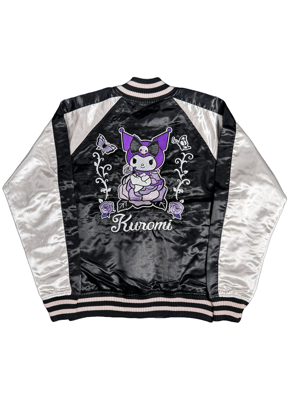  Sanrio Kuromi Rose Tattoo Bomber Jacket