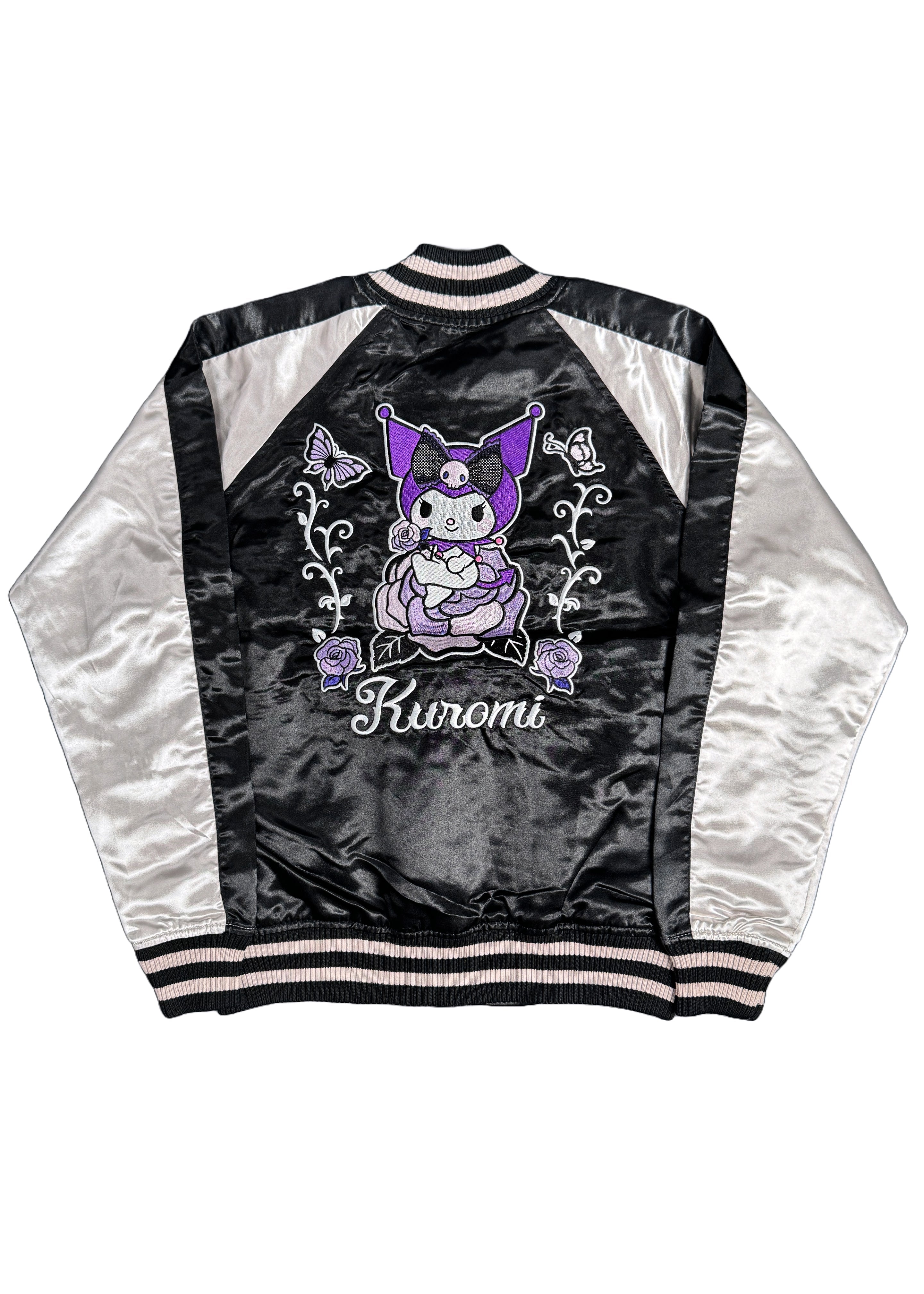  Sanrio Kuromi Rose Tattoo Bomber Jacket