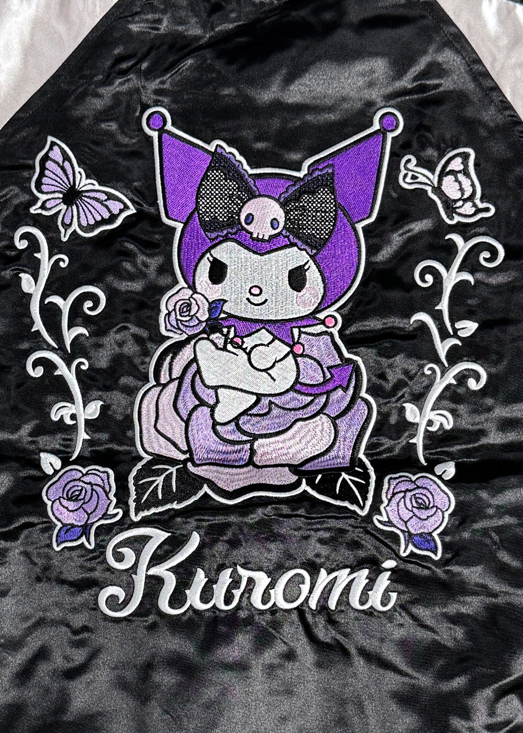  Sanrio Kuromi Rose Tattoo Bomber Jacket