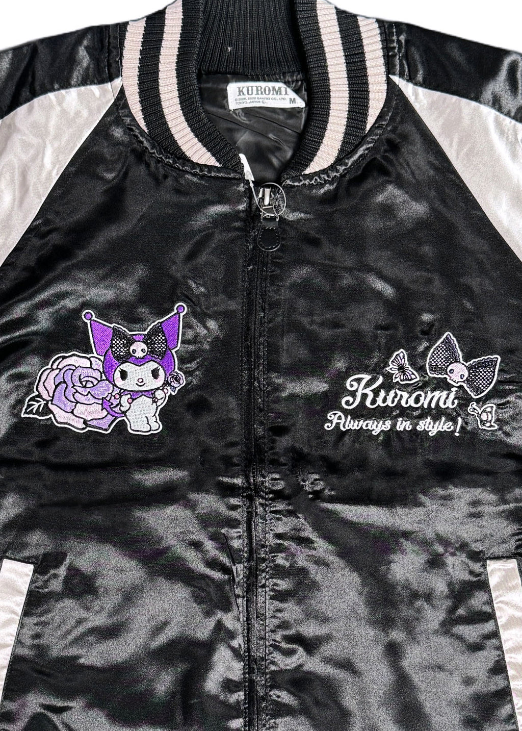  Sanrio Kuromi Rose Tattoo Bomber Jacket