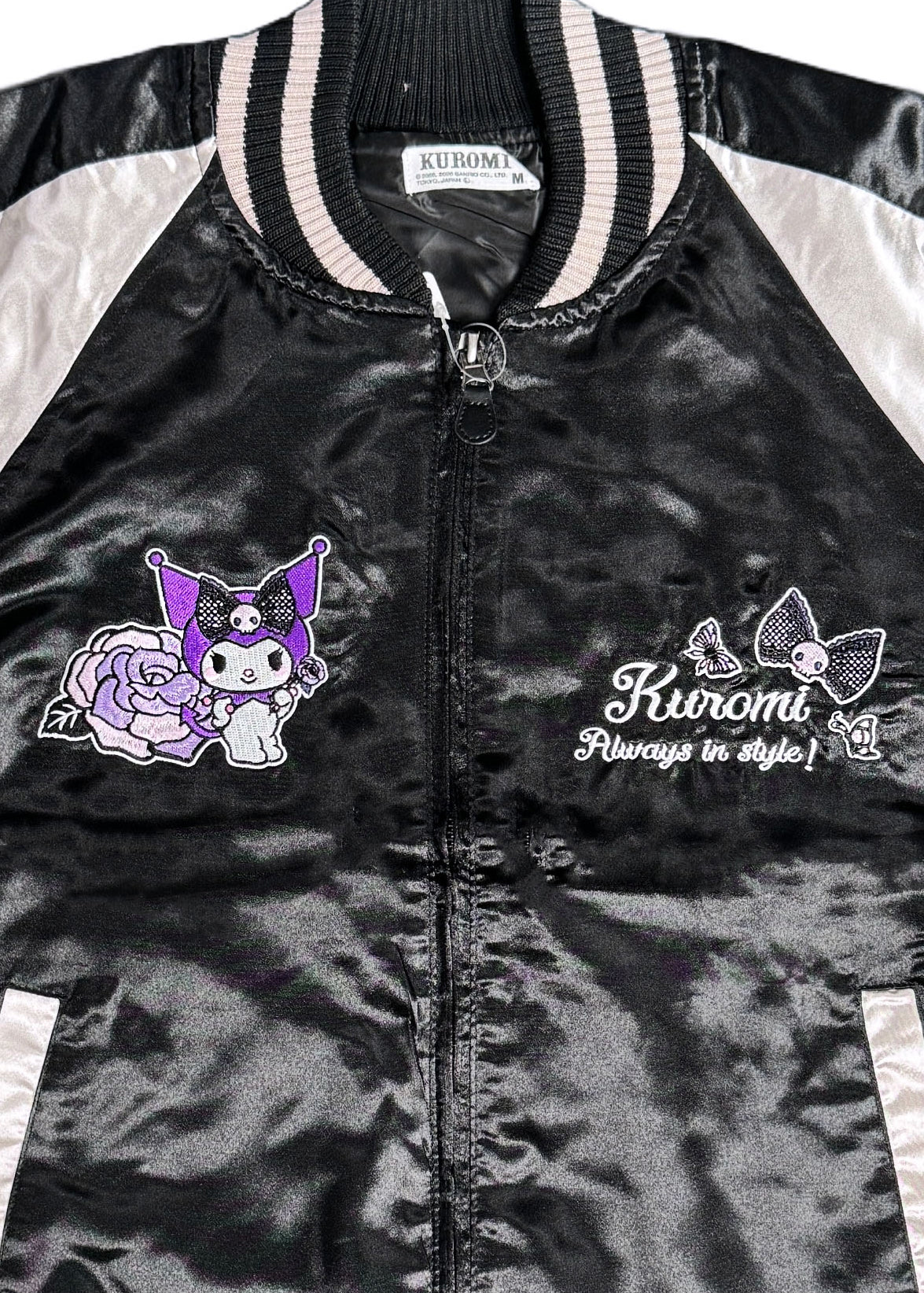  Sanrio Kuromi Rose Tattoo Bomber Jacket