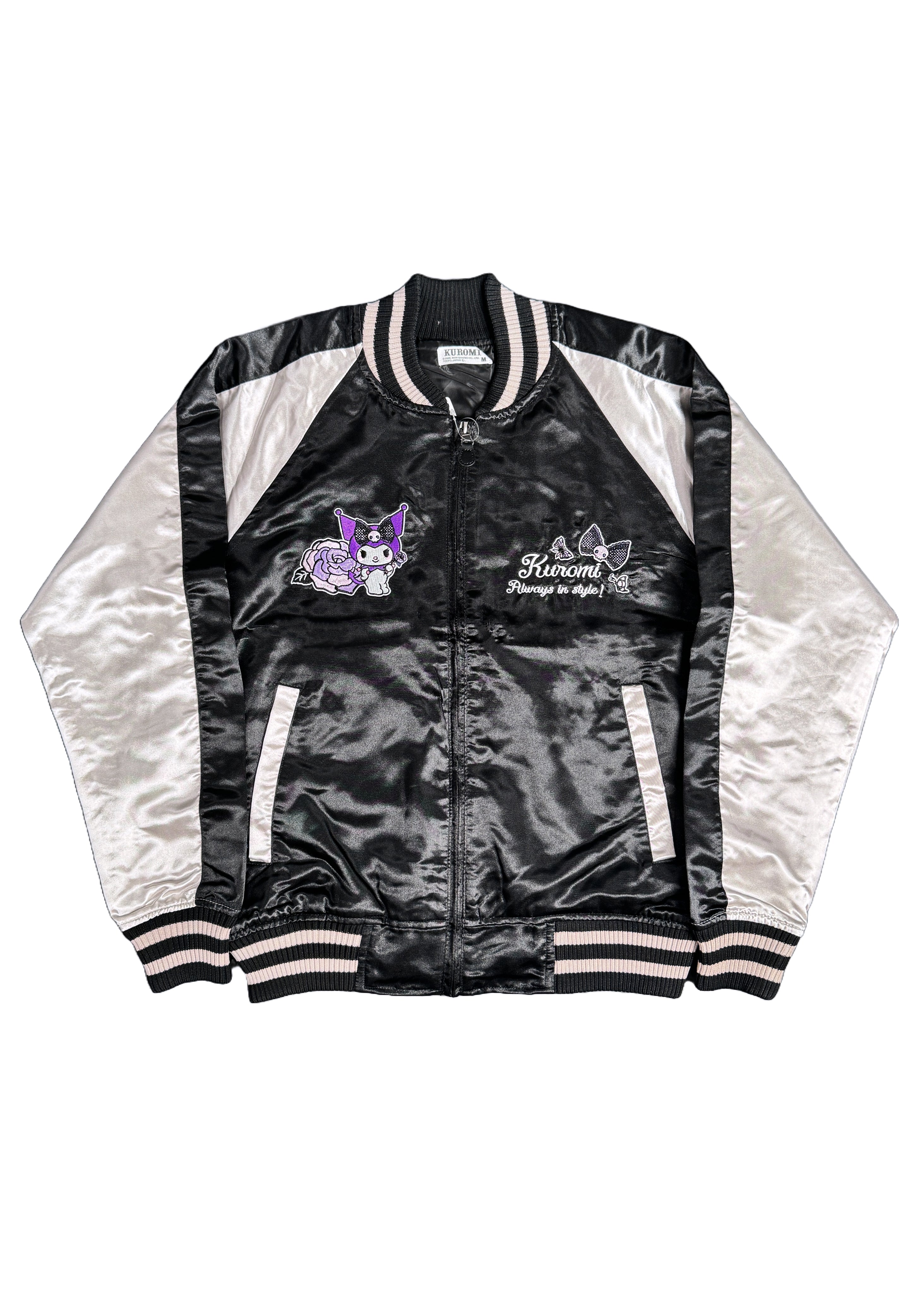  Sanrio Kuromi Rose Tattoo Bomber Jacket
