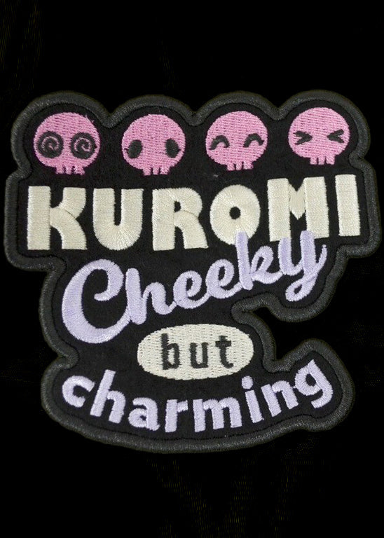 Sanrio Kuromi Embroidered Black Bomber Jacket