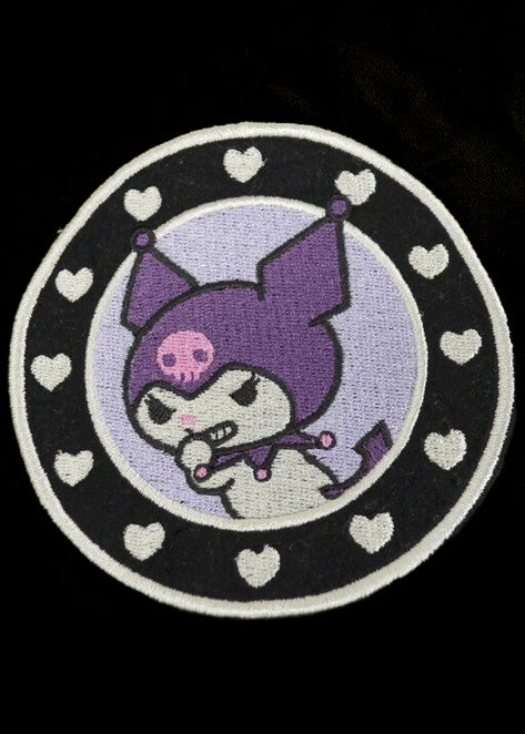  Sanrio Kuromi Embroidered Black Bomber Jacket