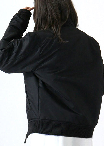 Sanrio Kuromi Embroidered Black Bomber Jacket