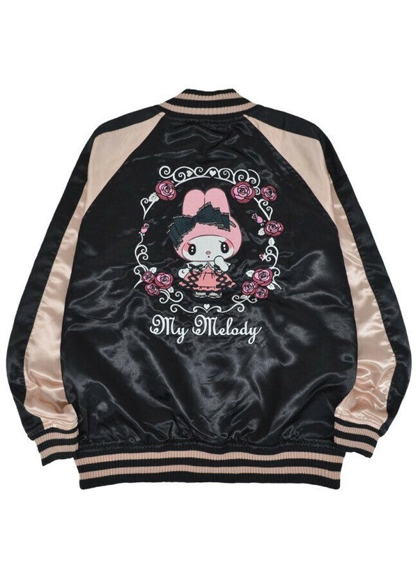  Sanrio My Melody Sweet Lolita Black Pink Bomber Jacket