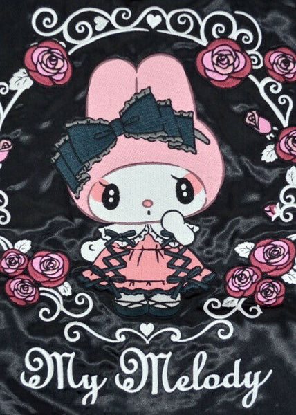  Sanrio My Melody Sweet Lolita Black Pink Bomber Jacket