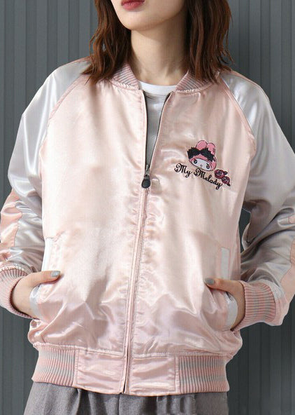  Sanrio My Melody Sweet Lolita Pink Silver Bomber Jacket