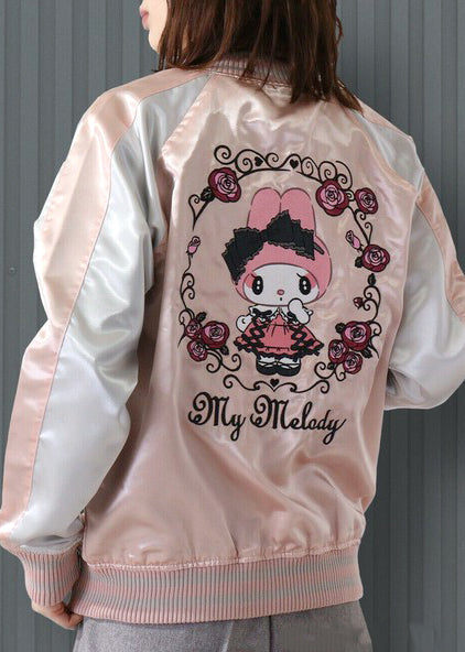  Sanrio My Melody Sweet Lolita Pink Silver Bomber Jacket