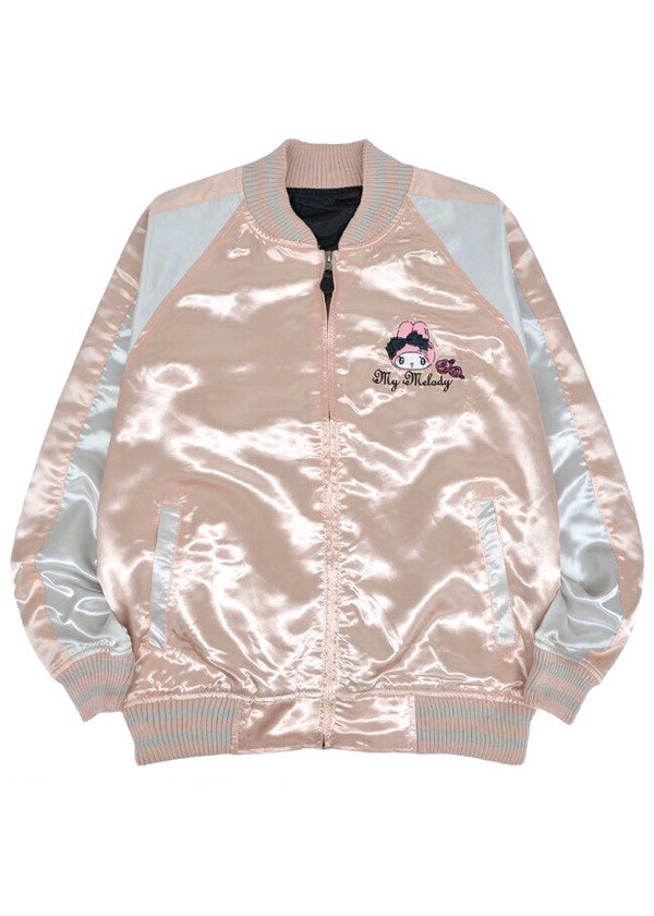  Sanrio My Melody Sweet Lolita Pink Silver Bomber Jacket