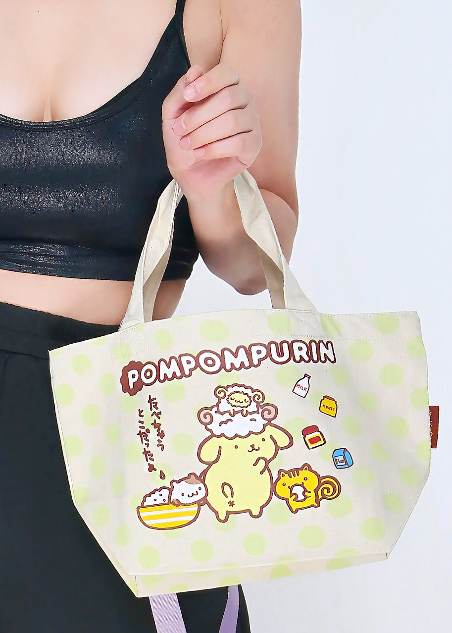  Sanrio Pompompurin Polka Dot Canvas Tote