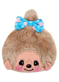 Monchhichi-Chan Floral Bow Plush Coin Bag In Beige