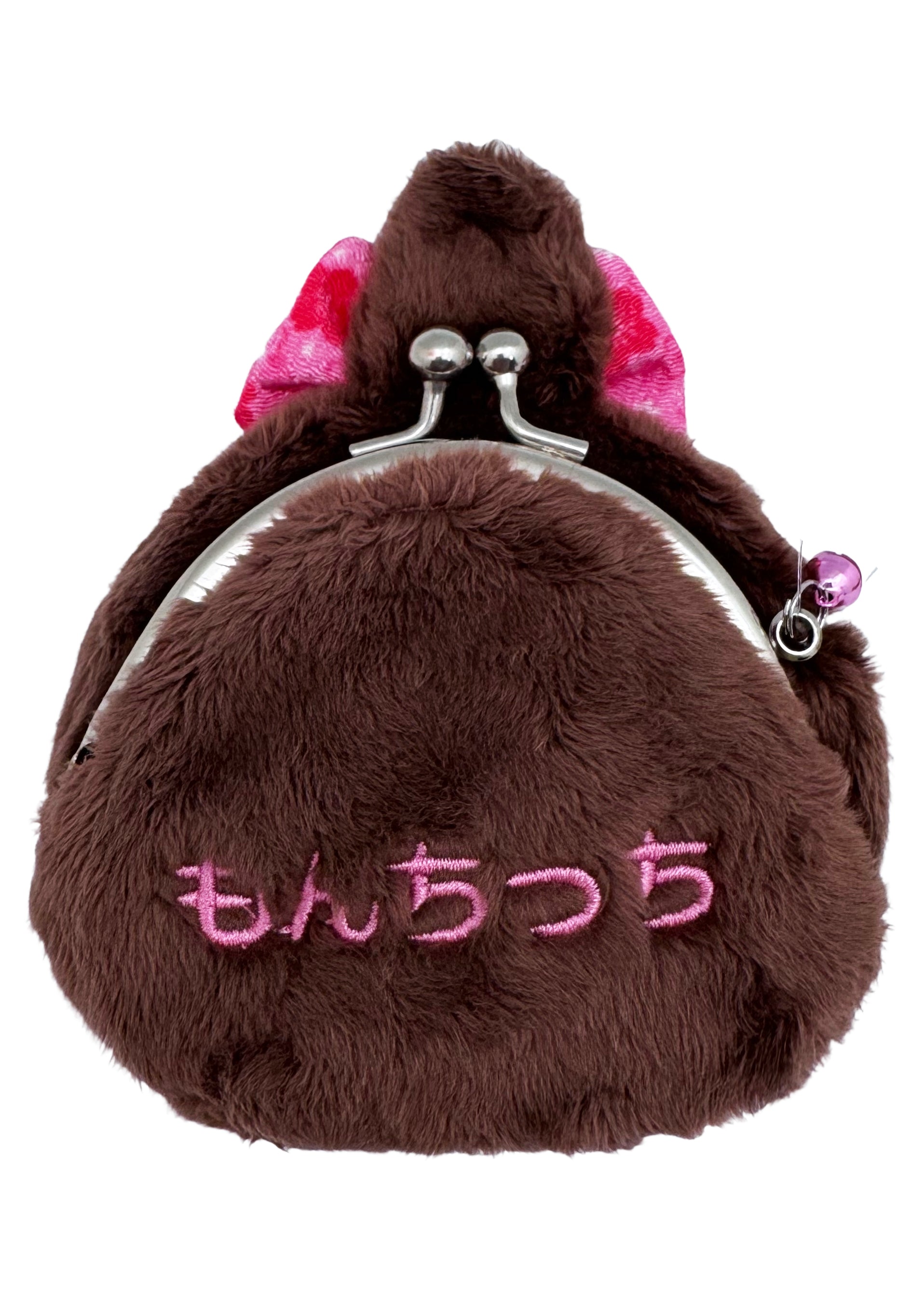  Monchhichi-Chan Floral Bow Plush Coin Bag In Brown