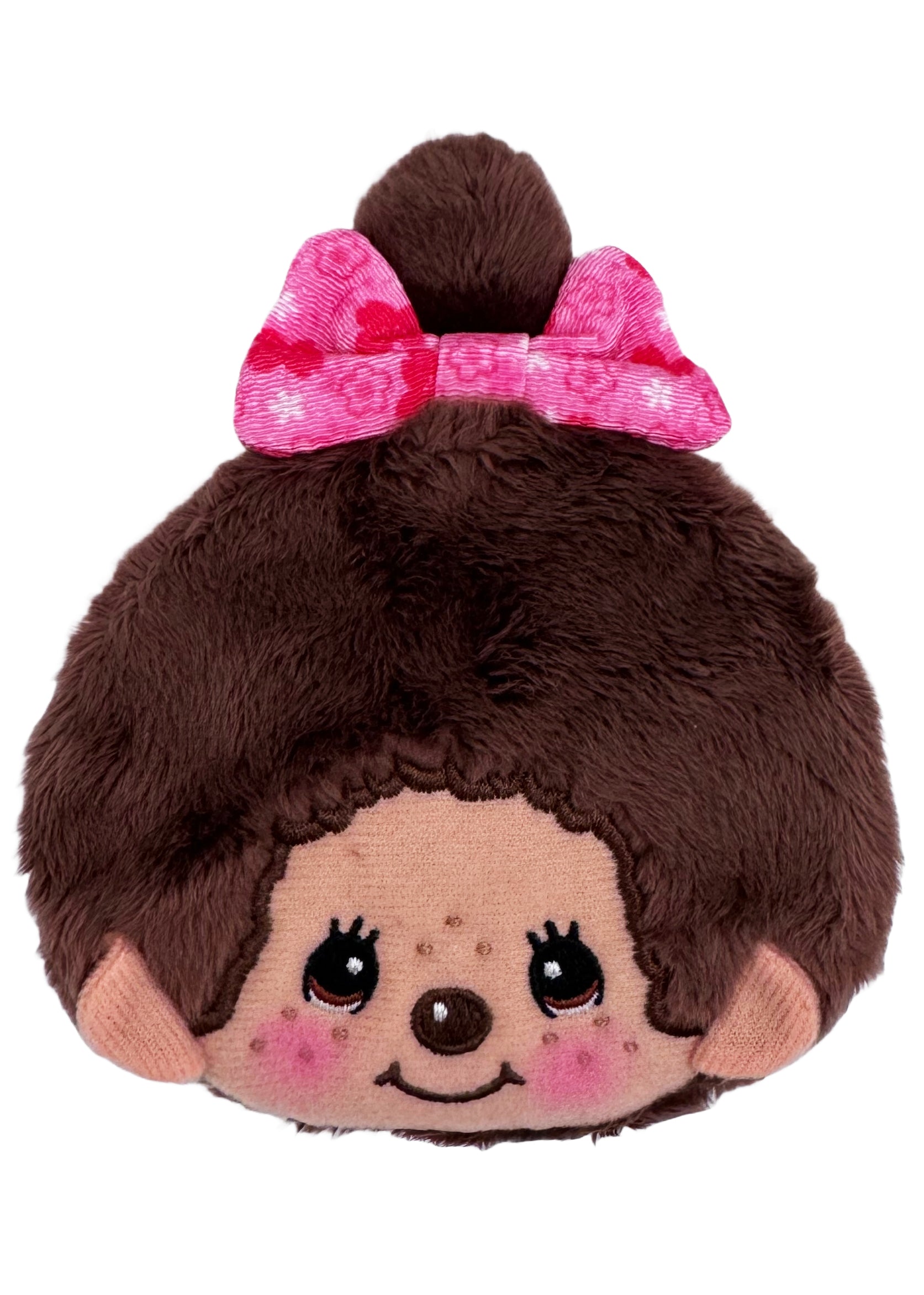  Monchhichi-Chan Floral Bow Plush Coin Bag In Brown