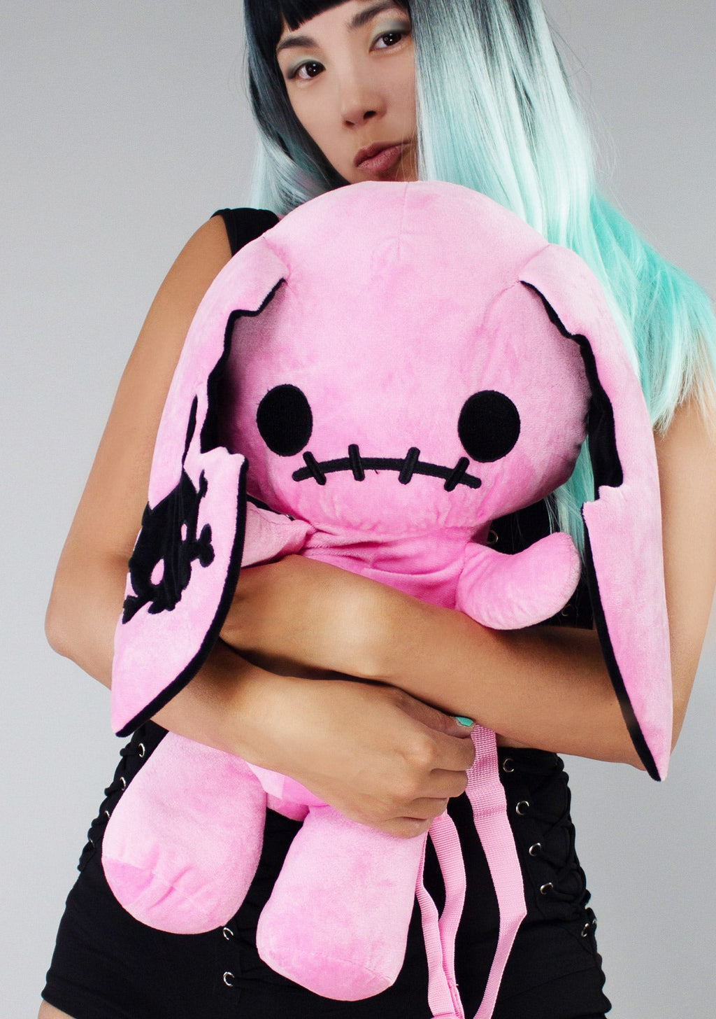  Naughty Bunny Pink Plush Backpack