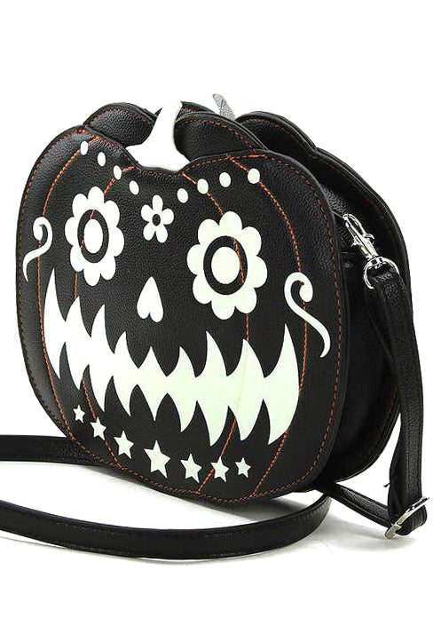  Double Fright Jack O'Lantern Pumpkin Glow In The Dark Crossbody
