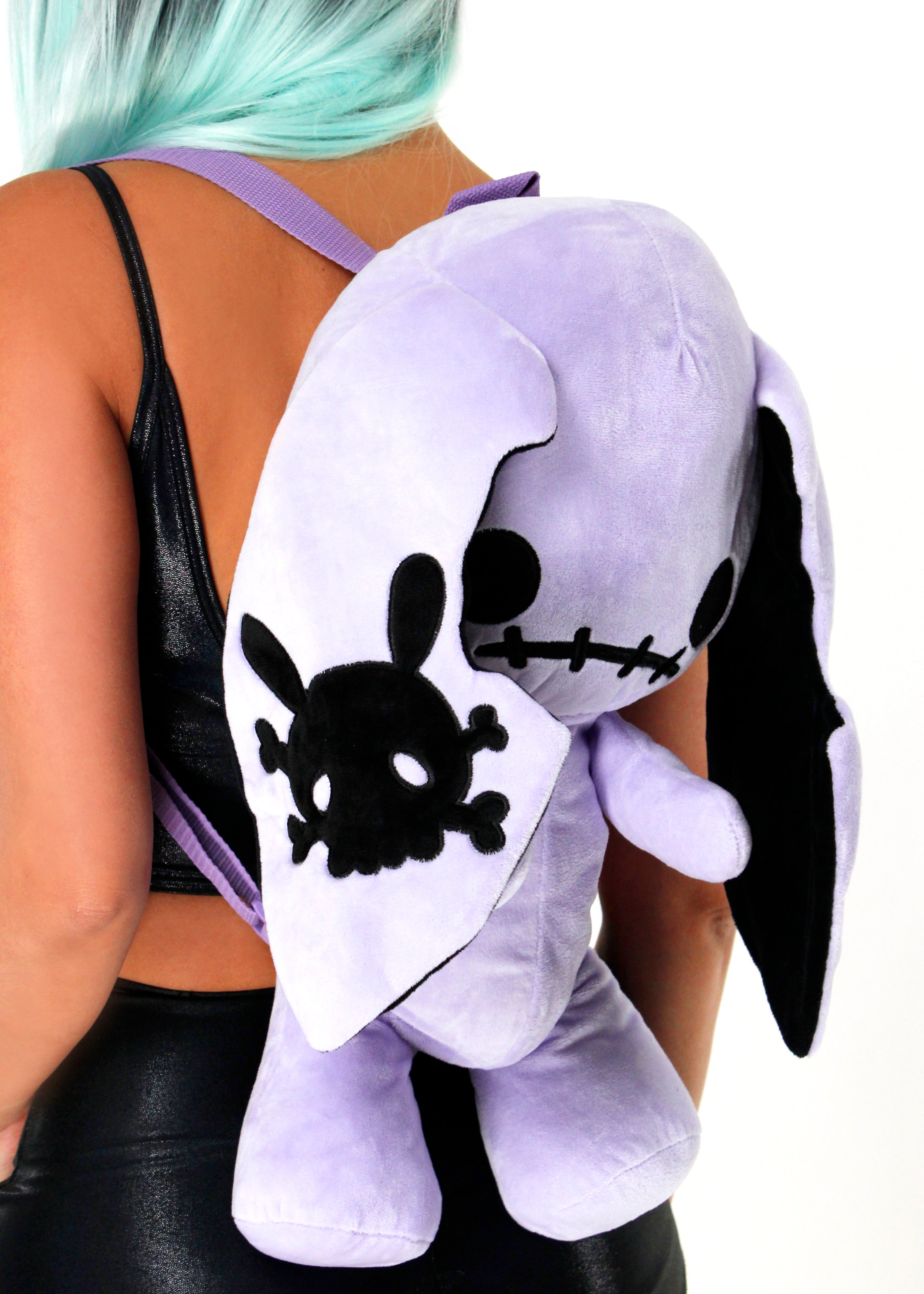  Naughty Bunny Purple Plush Backpack