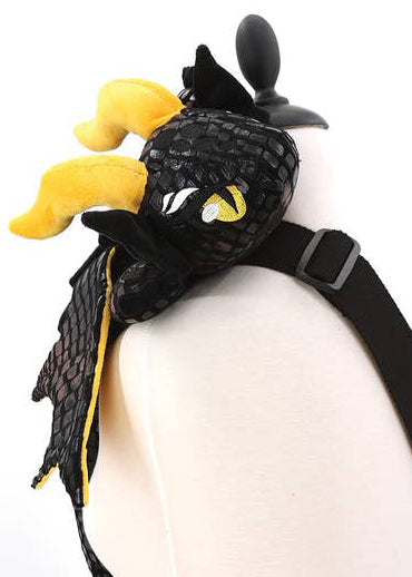  Black Dragon Plush Sling Backpack
