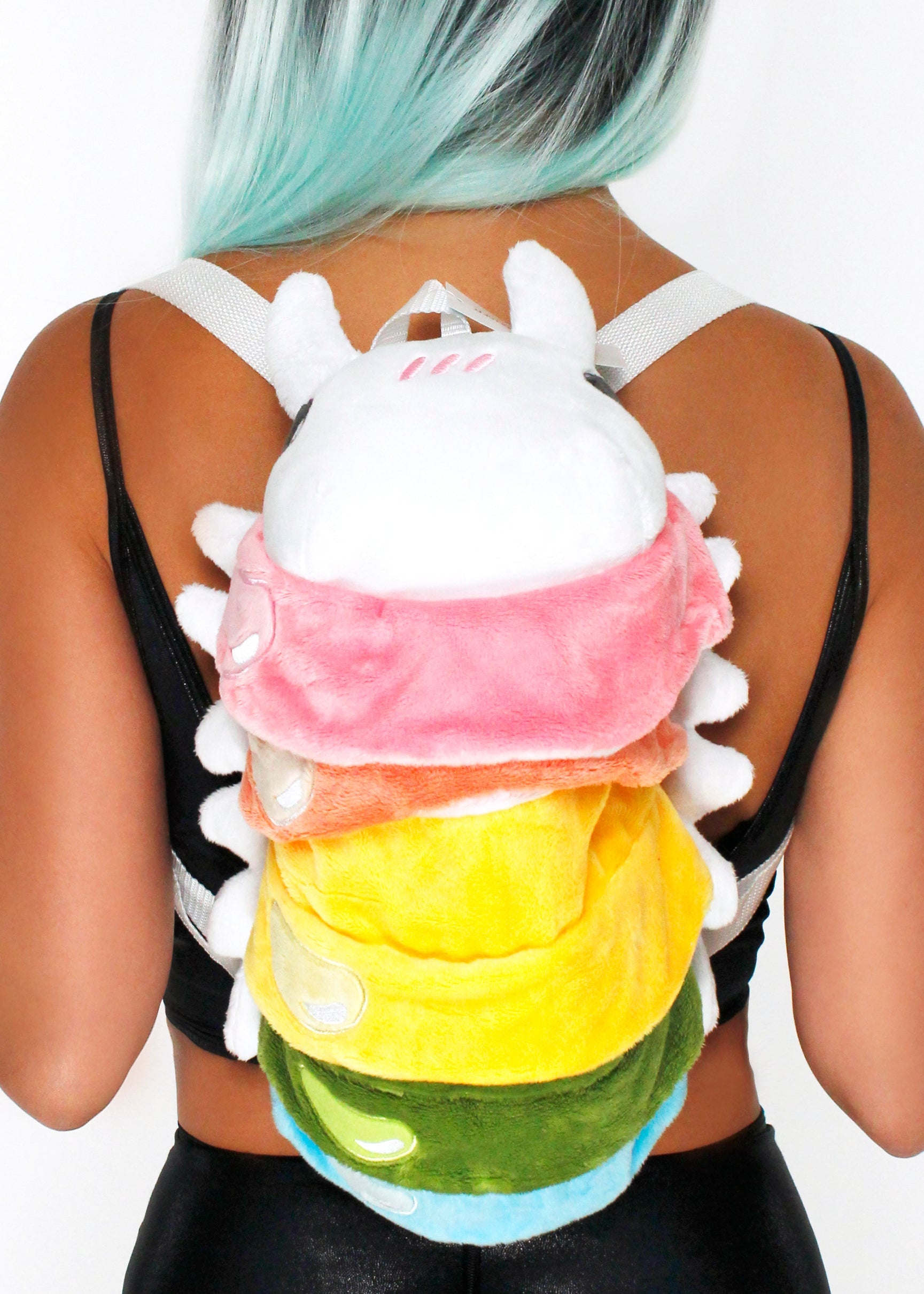  Rainbow Roly Poly Plush Backpack