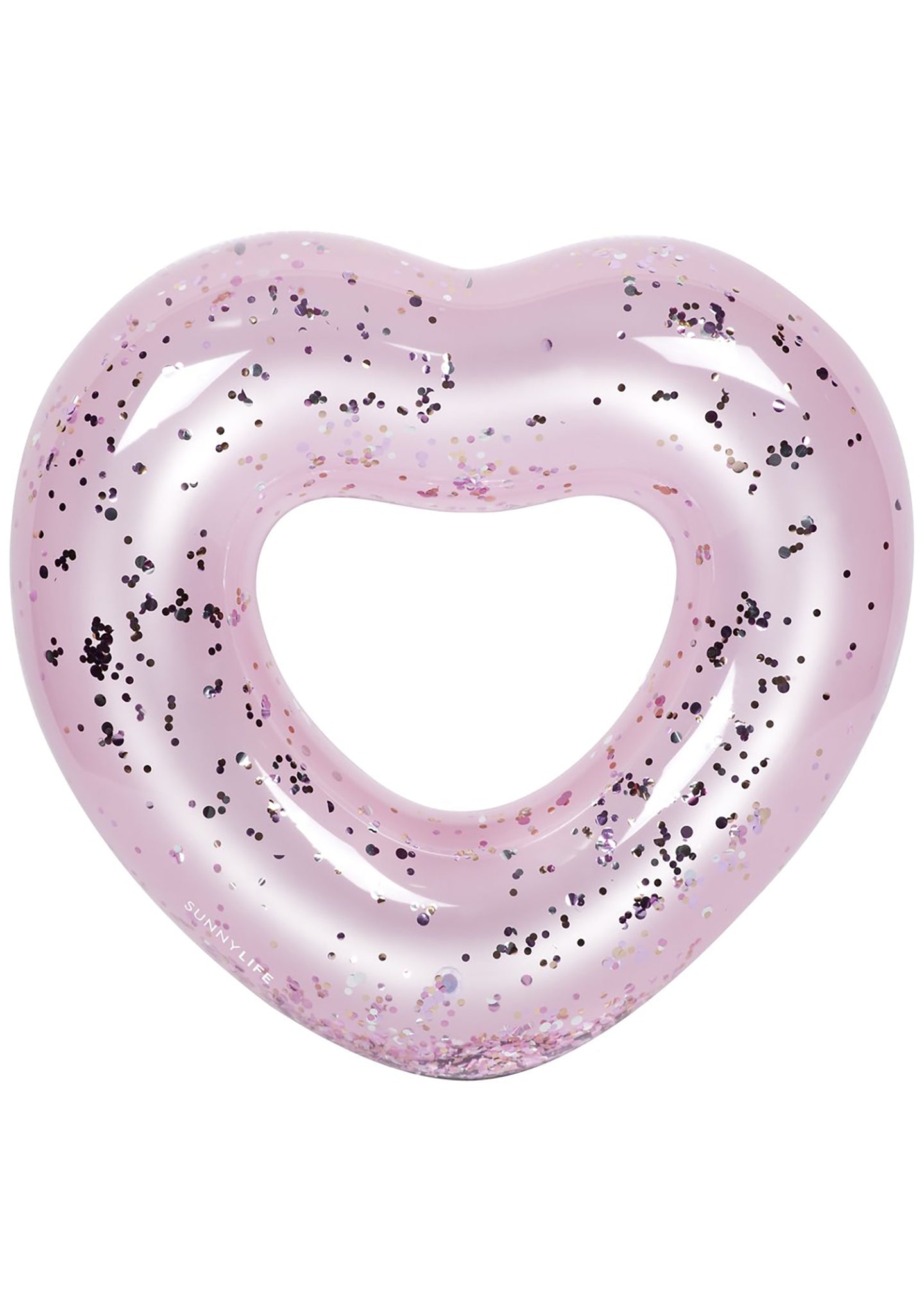 SunnyLife Pink Heart Glitter Pool Ring