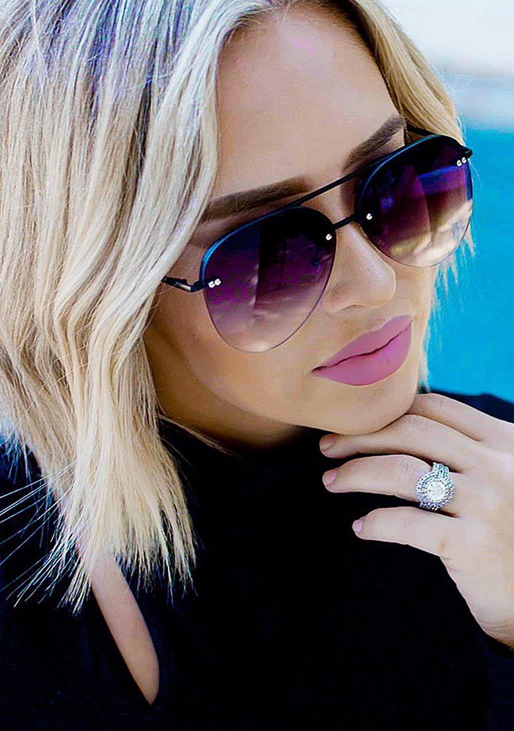  Megan 2 Sunglasses In Black Fade