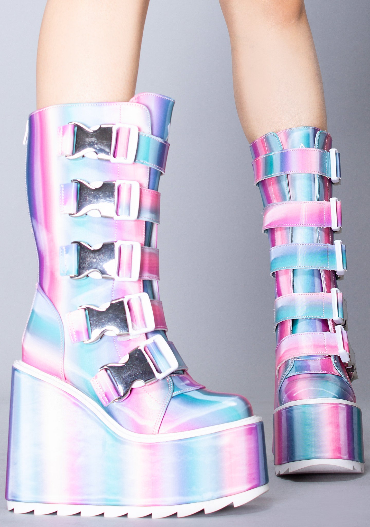  Dune Techno Platform Boots In Prizmatiq Pastel